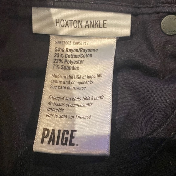 Paige HOXTON Ankle dark  blue wash denim jeans Sz 26 - Picture 6 of 15